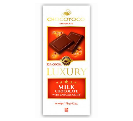 Luxury 175g Milk Chocolate 32% Caramel Crisps