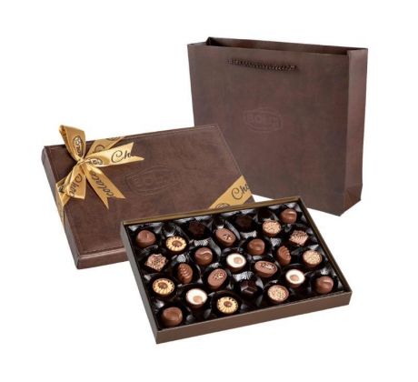 Bolci Kožená bonboniéra 285g tmavohnedá